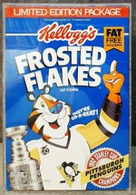 1992 Kelloggs Frosted Flakes Pittsburgh Penguins Stanley Cup Champs Cereal Box - £23.59 GBP