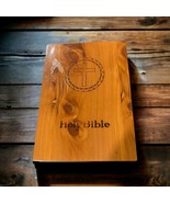 Memorial Holy Bible Cedar wood box, hinged lid, Union Made W NEW Catholi... - $30.16 CAD