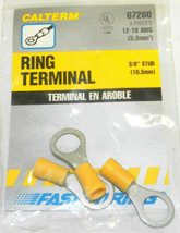 Calterm 67260 12-10 AWG 3/8&quot; Stud (10.5mm) Ring Terminal One PKG Of 3 Pcs - £11.79 GBP