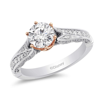 Enchanted Disney Fine Jewelry with 2Ct Majestic Princess Engagement Ring Silver - £54.72 GBP