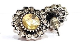 2Ct Imitación Amarillo Zafiro Diamante Talla Redonda Pendientes 14k Blan... - $14.36
