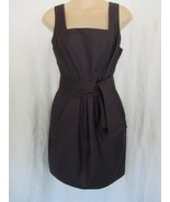 Forever 21 dress small gray  charcoal pleats  lined belt straps - £12.27 GBP