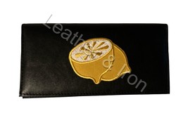 Lemon Design Leather Checkbook Cover - $24.95