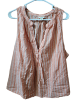 a.n.a. A New Approach Peach &amp; White Striped Blouse Top Shirt - Size XXL - £16.78 GBP