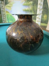 Murano Maestri Vetrai Seguso Archimedes Art Glass Vase Globular Form Gold Dust - £743.06 GBP