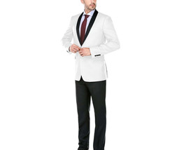Men Renoir Tuxedo One Button Shawl Satin Lapel Formal Slim 201-16 Ivory/... - £117.98 GBP