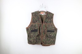 Vtg 90s Streetwear Mens XL Distressed Trebark Camouflage Hunting Birding Vest - £55.15 GBP