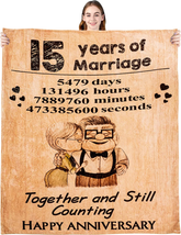 Romantic Marry 15Th Anniversary Fleece Throw Blankets Gift, 15 Year Anniversary - £33.55 GBP