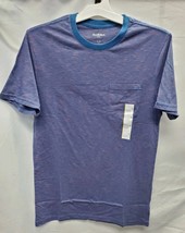 Goodfellow &Co. Standard Fit Small Pocket T-Shirt Blue/Pink Stripes image 2