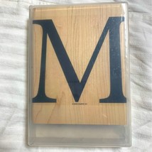 Stampin Up Retired Large M Jumbo Monogram Wood Block  Rubber Stamp Card Letter - £27.25 GBP