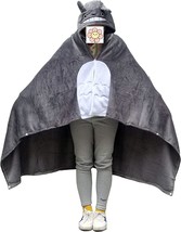 Anime Throw Blanket Flannel Fleece Blanket Cosplay Hooded, 67&#39;&#39;X35.5&#39;&#39;, Gray - £36.70 GBP