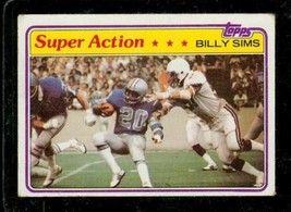 Vintage Football Card 1981 Topps Billy Sims Super Action #473 Detroit Lions - £3.97 GBP
