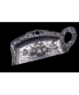 Vintage Metal Crumb Tray Plate Tea Bag Holder Silver Plate? Ship Nautical - $27.61