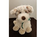 Commonwealth Puppy Dog Plush Stuffed Animal White Tan Sitting Green Bandana - £31.27 GBP