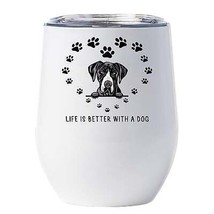 Funny Great Dane Dogs Lover Tumbler 12oz Life Is Better With A Dog Wine Cup Gift - £18.15 GBP