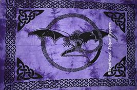 Traditional Jaipur Tie Dye Shenron Dragon Wall Art Poster, Celtic Wall Decor, Bo - £7.98 GBP