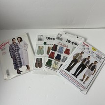 Lot of 4 Vintage Vest &amp; Robe Patterns - some cut - unsure if complete - $6.92