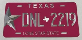 PINK Custom Texas TX State Car Tag Diamond Etched Vanity Front License P... - £21.16 GBP