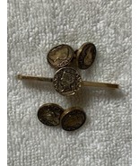 VINTAGE MERCURY HEAD DIME  STYLIZED CUFFLINKS AND TIE CLASP  See Pics!!! - £19.92 GBP