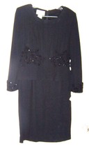 Talbots Petites Black Beaded Top and Skirt look Dress NWT$198 Sz 4P - $89.99