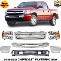 Front Bumper Chrome &amp; Grille Assembly Kit For 2012-2013 Chevrolet Silver... - £542.57 GBP