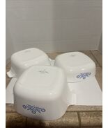 3 Piece Corning Ware Blue Cornflower set Lids 1qt 1.5qt 1.75qt - $29.70