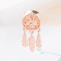 2019 Pre Autumn Release Rose Gold Rose™ Spiritual Dream Catcher Dangle Charm  - £14.11 GBP