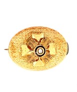 Antique Gold Filled Victorian Inlay Black Onyx Seed Pearl Cross Brooch P... - $846.75 MXN