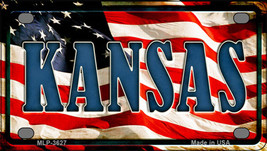 Kansas US Flag Novelty Mini Metal License Plate Tag - £11.76 GBP