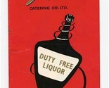 Skyway Catering Duty Free Liquor Brochure London Airport  - $21.78