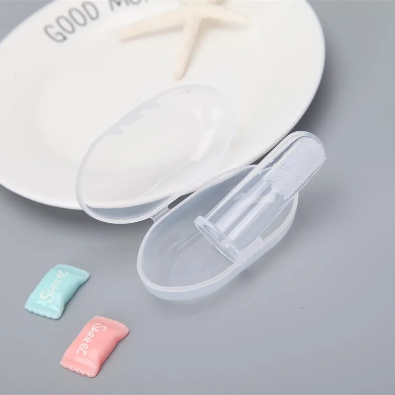 6-18 Months Baby Thumb Toothbrush Finger Silicone Tongue Coating Cleanin... - $12.95