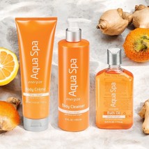 Aqua Spa Energize Citrus &amp; Ginger Body Cleanser, Body Creme, &amp; Bath Oil - $24.95