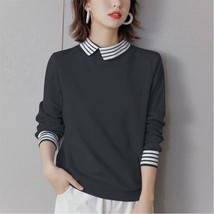 Spring Autumn Korean Fashion  work Long Sleeve Pullovers Elegant Y2K Sweatshirt  - £52.70 GBP