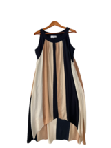 JOSEPH RIBKOFF Womens Dress Colorblock Sleeveless Hi-Low Black/Tan/Cream Size 10 - £22.81 GBP