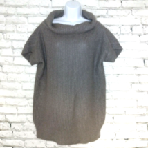 ZARA Sweater Women Medium Gray Mohair Wool Blend Cowl Neck Short Sleeve Pullover - £13.83 GBP