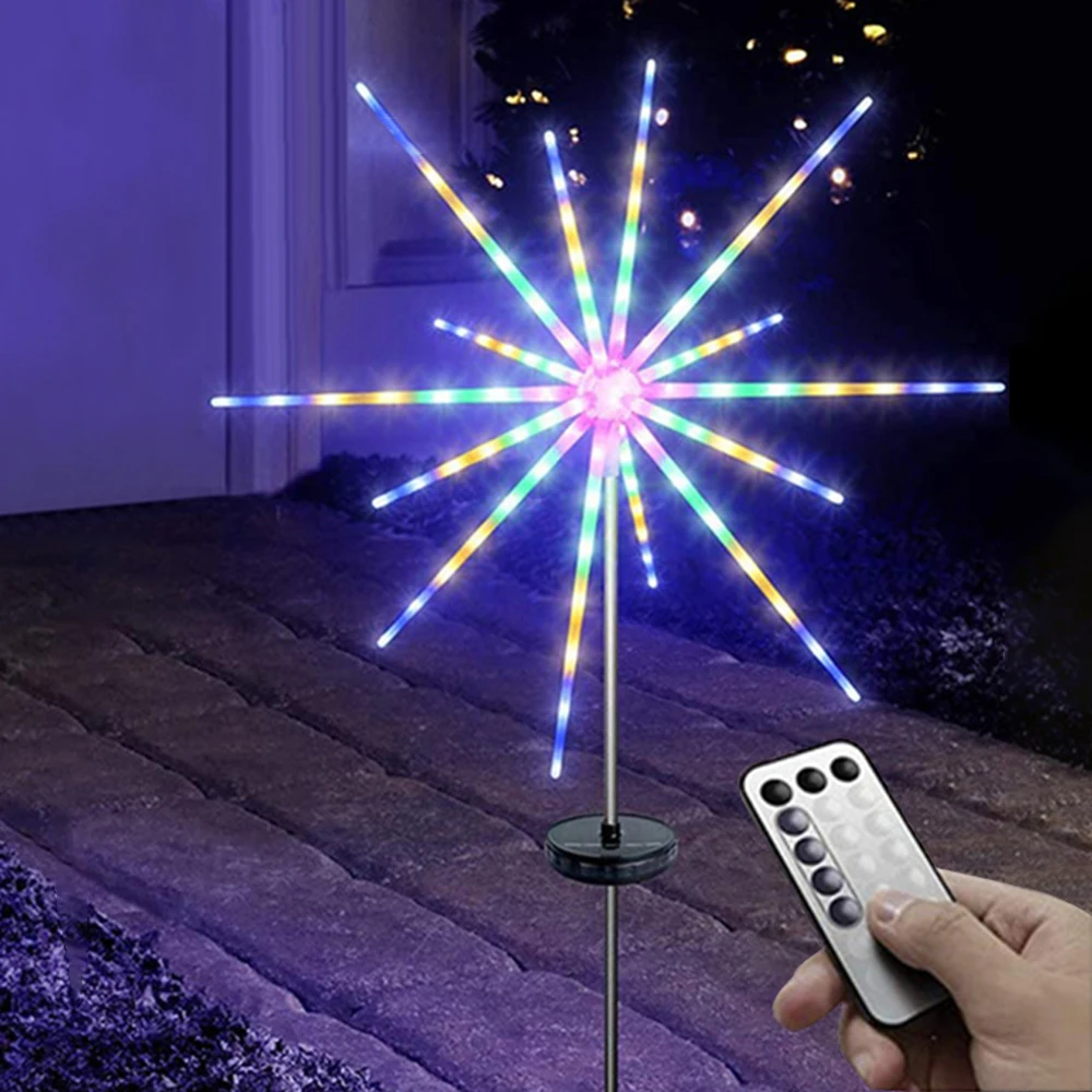 2/1Pcs Outdoor Solar Firework Lights LED Fairy ry burst Lights Solar Powered sca - £197.58 GBP