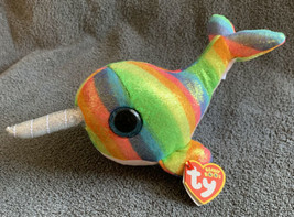 2018 Ty Beanie Boos NORI the Narwhal 6&quot; MWMTs NEW Rainbow Foil Look Jan ... - £5.49 GBP