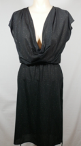 Vtg Sheer Black Dress Doni Girl of Cal Retro Boho Disco Sz 7 Slit Both s... - £39.33 GBP