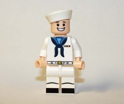 Minifigure Custom Toy Navy Sailor A with smile  - $5.30