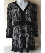 Brittany Black Womens Shirt Top Tunic Size Small Black - $7.91
