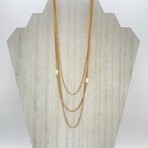 Avon Necklace Multi Strand 15.5&quot; Station Mother of Pearl Vintage Gold Tone - £10.05 GBP