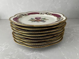 Schumann Bavaria Arzberg 8” Reticulated Gold Edge Assorted Floral Plates - £194.68 GBP