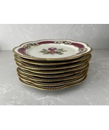 Schumann Bavaria Arzberg 8” Reticulated Gold Edge Assorted Floral Plates - £194.68 GBP