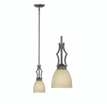 Bronze Pendant Light Fixture Vintage Glass Hanging Stained Retro Kitchen Island - £29.85 GBP