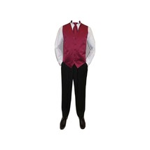 Mens Q Brand Formal Vest Tie Hankie after Six 10 Assorted Satin Burgundy new image 2