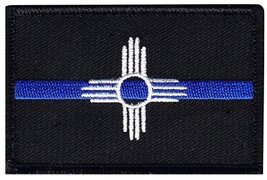 New Mexico Thin Blue Line Police State Flag 3.0 X 2.0 Hook Patch - £5.52 GBP