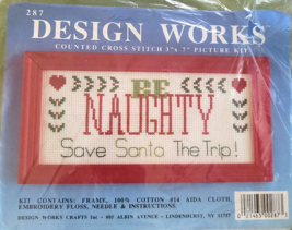 Design Works Counted Cross Stitch Kit Be Naughty Save Santa the Trip 3 x 7&quot; NIP - £5.67 GBP