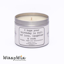 I hope your Birthday is full...funny/rude candle - handmade vegan soy wa... - $19.59