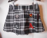 No Boundaries Juniors Black Pleated Plaid Sz M (7-9) Tennis Skirt w Patc... - £10.05 GBP