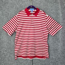 Fairway &amp; Greene Golf Polo Shirt Men Med Red White Striped Performance C... - $16.54